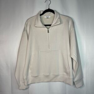 Splendid Women's Cream Zip-Up Sweater